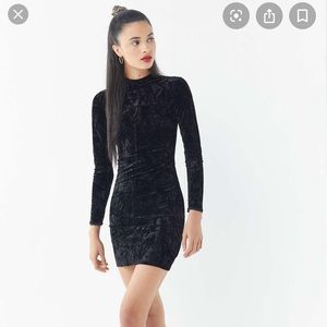 UO “Ice Crusher” bodycon velvet mini dress black